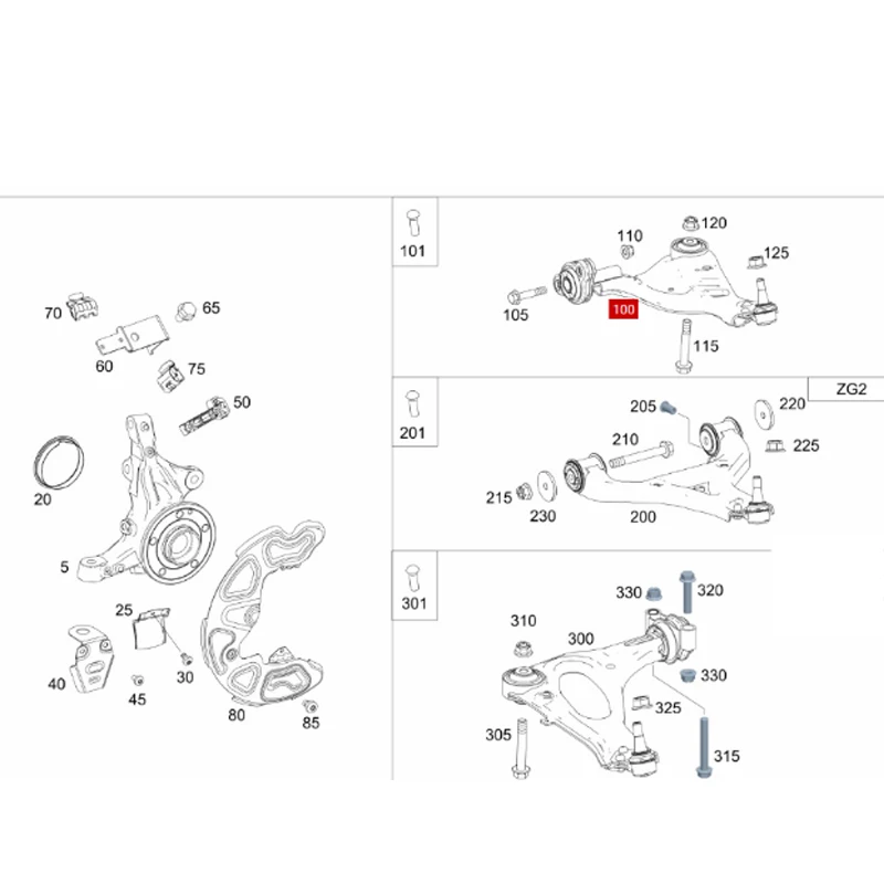 A4473301407 A4473301507 Lateral control arm left and right sides Me rc ed es Be nz F447 F448 250d V 260