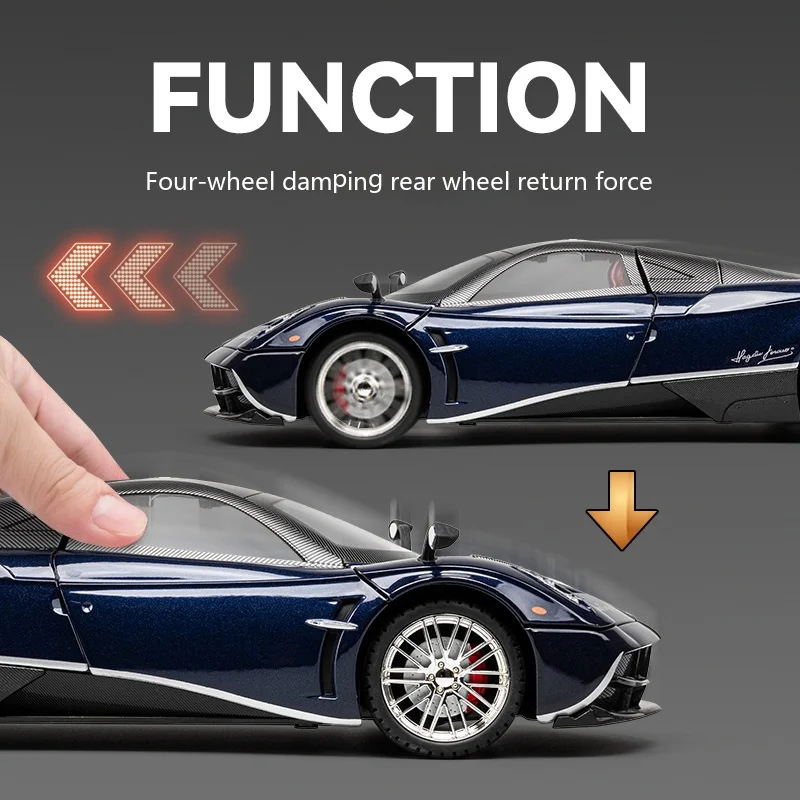 Voiture Miniature Pagani Huayra BC 1:24 Alliage – Modèle Moulé Métal Lumineux Blanc – Collection & Cadeau