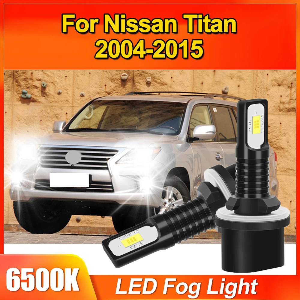 

2 шт. светодиодные фары, комплект противотуманных фар 880 6500K, белый, без ошибок, высокая интенсивность 3570 CSP для Nissan Titan 2004-2015