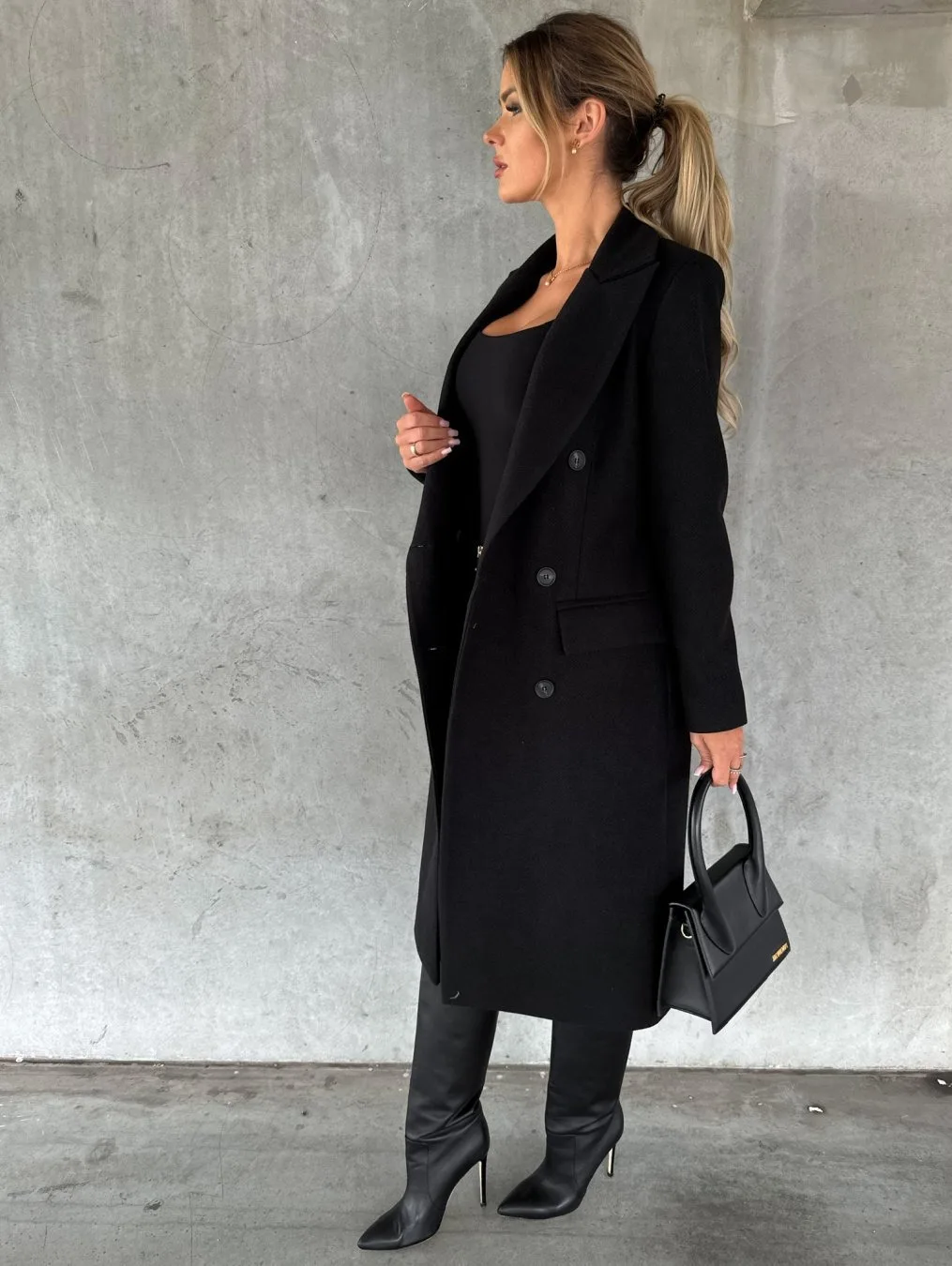 

ZENFLEX Womens Long Wool Coat Double Breasted Trench Coat Fall Winter Clothes