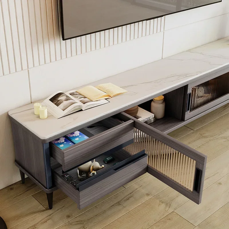 خزانة تلفزيون زجاجية لغرفة المعيشة عرض شمالي طاولة تلفزيون عصرية إسكندنافية فاخرة أثاث Moveis Para Casa MQ50DS #5