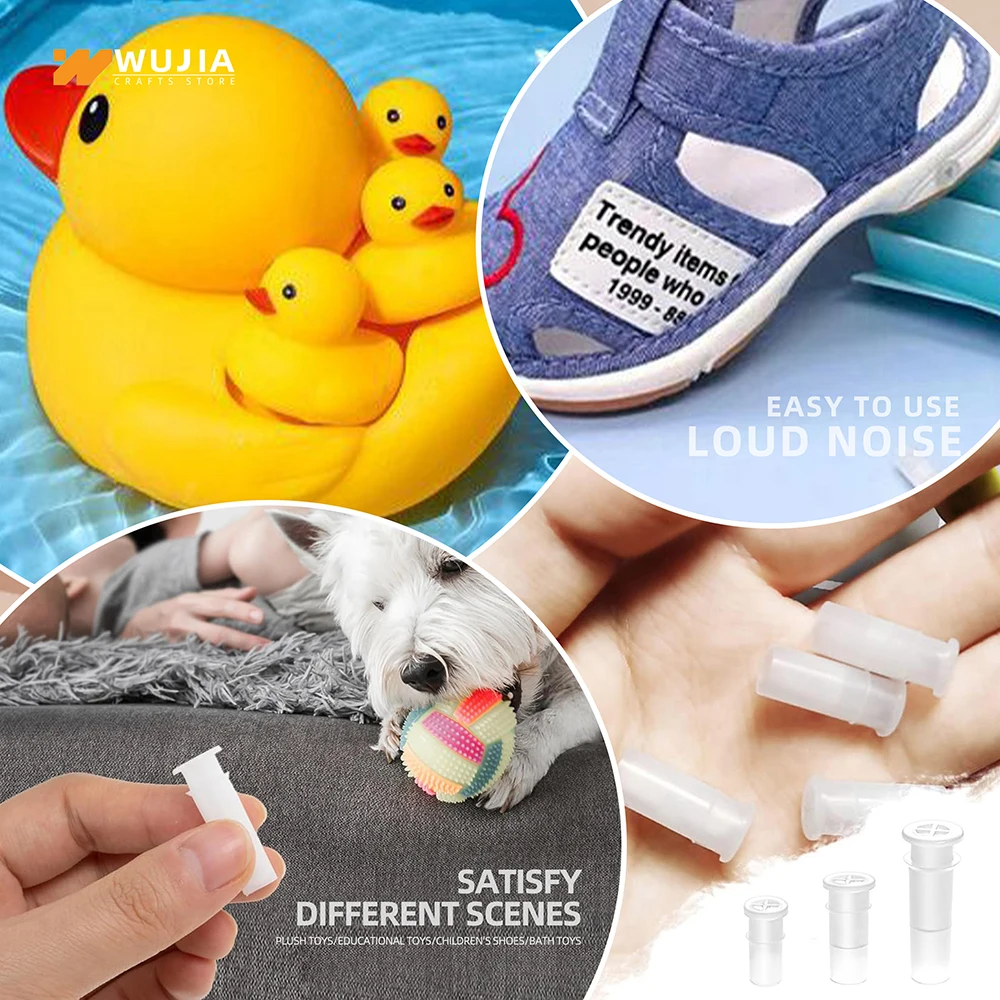 30/50/100 stücke Kunststoff Quietschende Spielzeug Pfeife Schilf Einsatz Noise Maker Schuhe Hund Katze Quietscher Reparatur Fix haustier Stofftier Zubehör – Detail 3