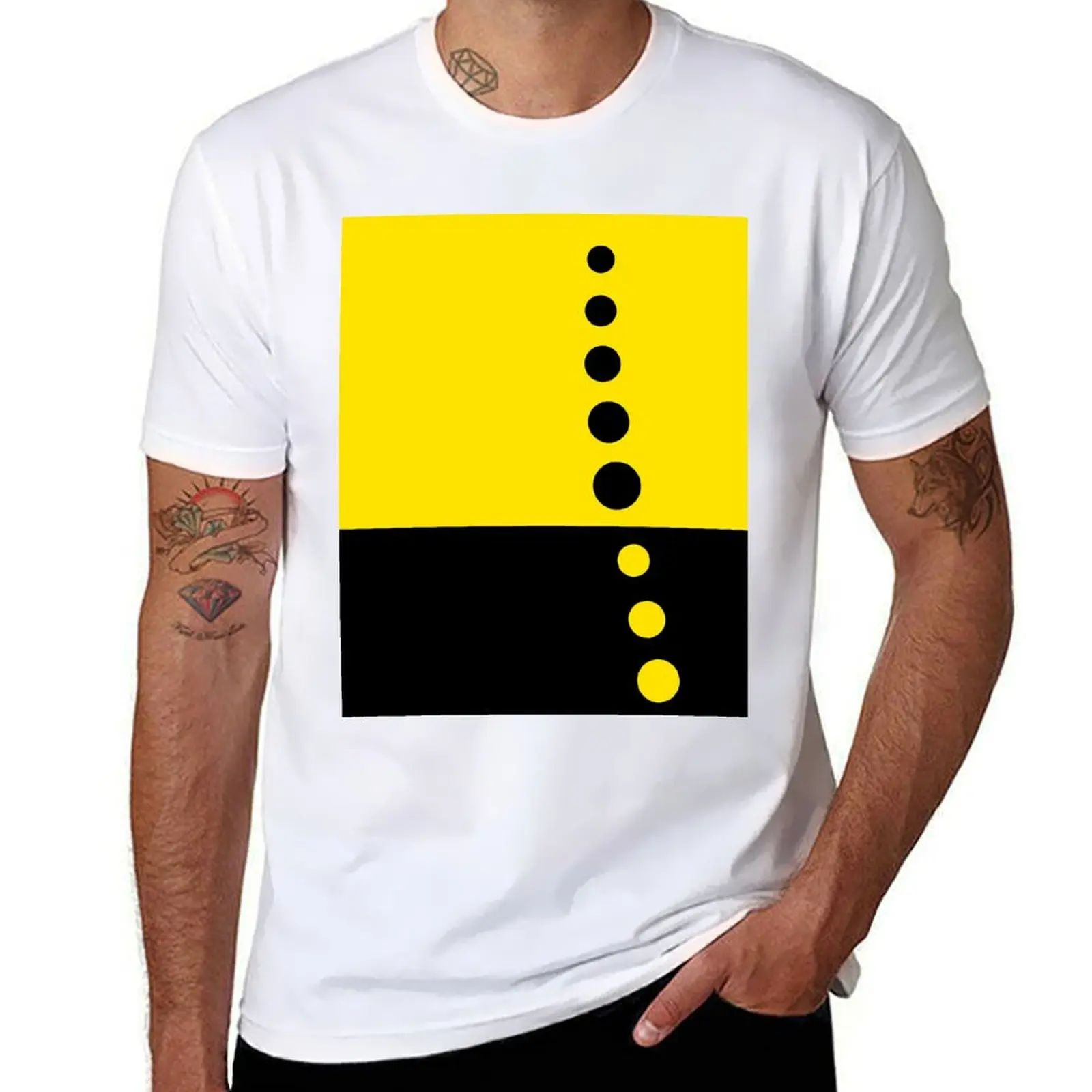 

Yellow and Black Spots Space Age Mod T-Shirt cotton t shirts high quality t shirts for man cotton soft T-Shirt