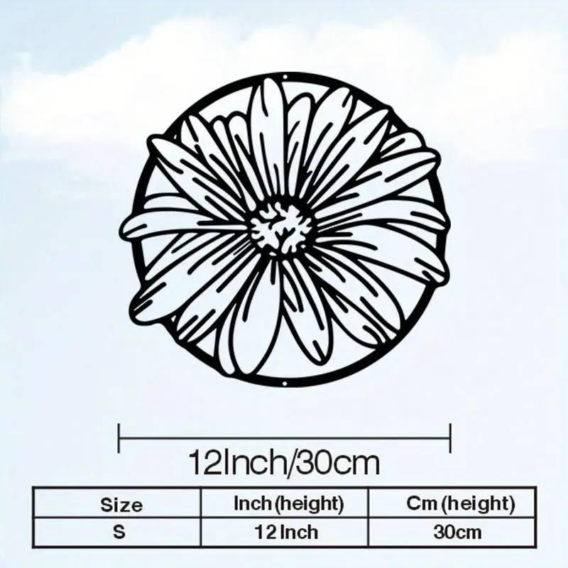 1pc Iron Hollow Flower Wall Art, Weather-Resistant Garden Patio Wall Decor