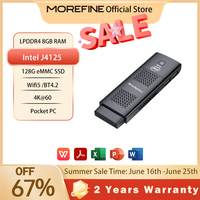 MOREFINE M1K Mini PC Intel Gemini Lake J4125 8G DDR4 128GB/256GB Window 10 Gaming Computer,HDMI Windows11/Ubuntu Minipc Gamer