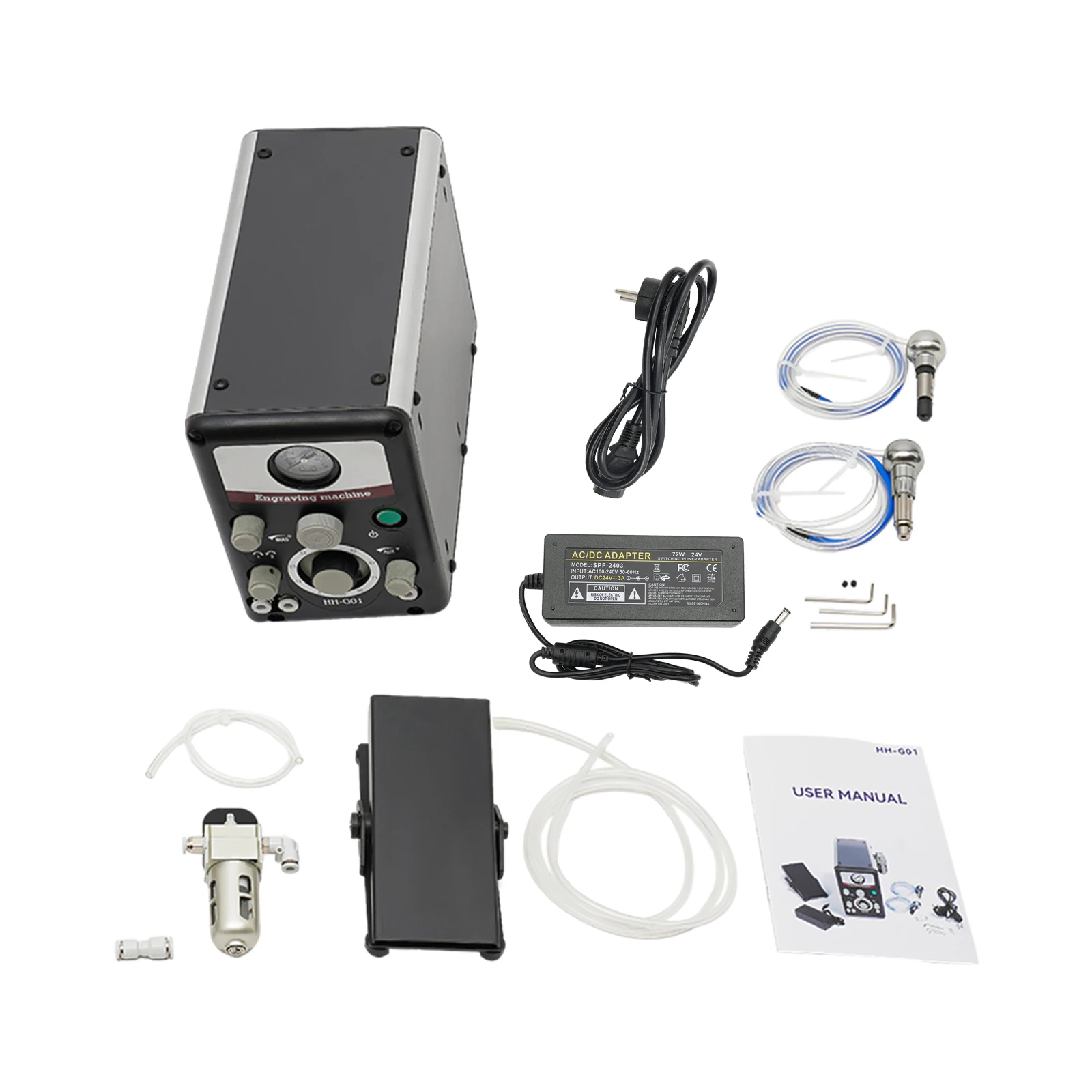 Pneumatische Graviermaschine 8000 U/min, Doppelkopf-Graviermaschine mit pneumatischem Antrieb, Schmuckwerkzeuge für den privaten/gewerblichen Gebrauch – Detail 3