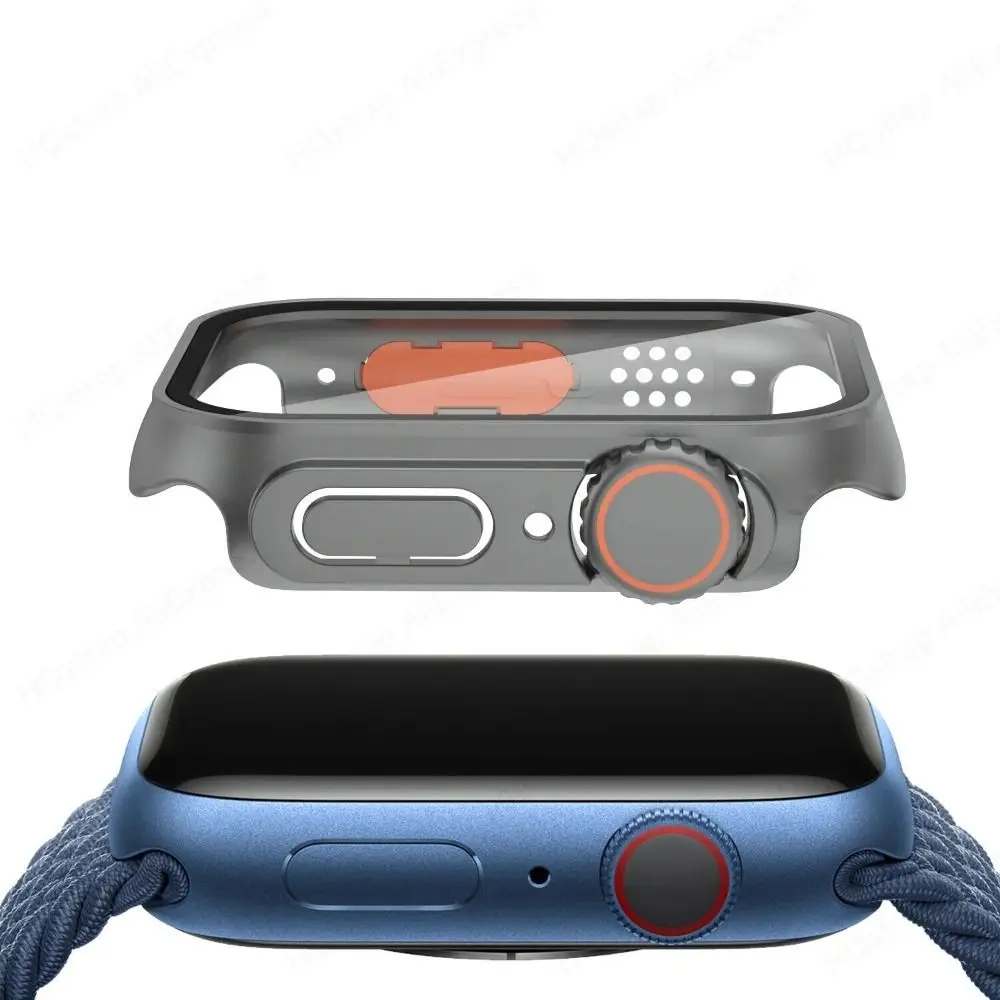 Внешний вид Upgrade Ultra 49 мм Change to Ultra Case Upgrade Case PC Закаленная защитная пленка для экрана для Apple Watch 8 7 6 5 4 SE