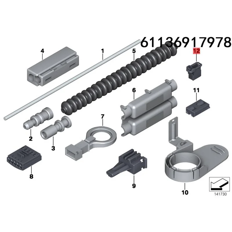 E60 E61 E63 E64 E65 E66 bm w fiber optic cable plug housing 61136917978/6113 6917 978/61136917978