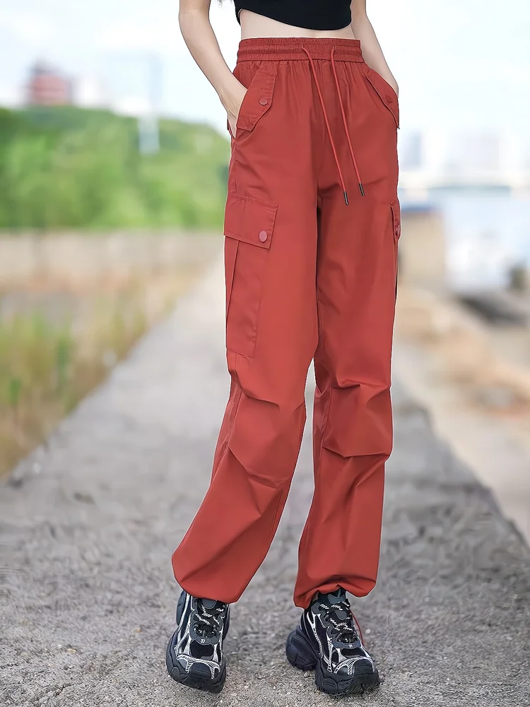 初秋薄手ワークウェアレディースパンツ2025春新作速乾スポーツカジュアルストレートレッグロングパンツ通勤スリーハイウエスト...