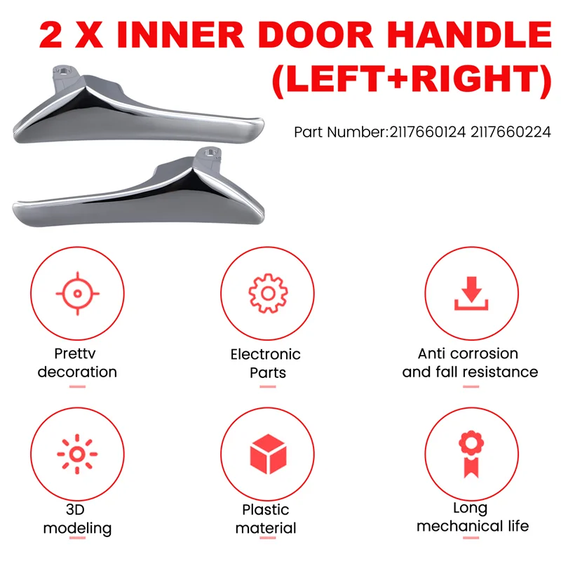 

A73X-автомобильная левая/правая внутренняя дверная ручка для Mercedes Benz W211 E Class E320 E500 E63 AMG 2117660124 2117660224