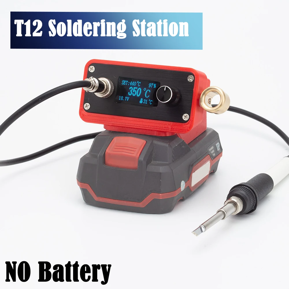 OLED Digital T12 Soldering Station Electronic Soldering Iron Tip For Lidl Parkside X20V Team Li-ion Battery (No Battery)