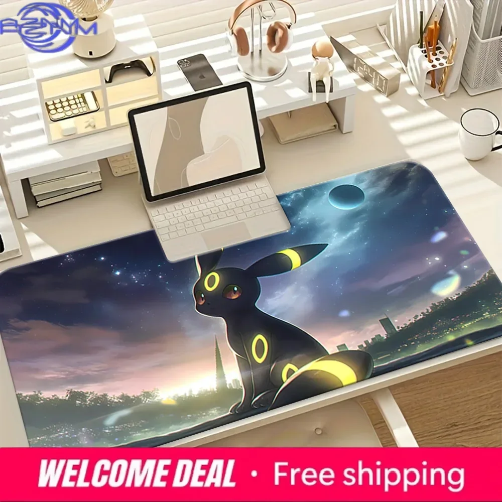 Twilight City Umbreon TCG Card Game Playmat, Non-Slip Washable Rubber Trading Card Battle Desk Mat