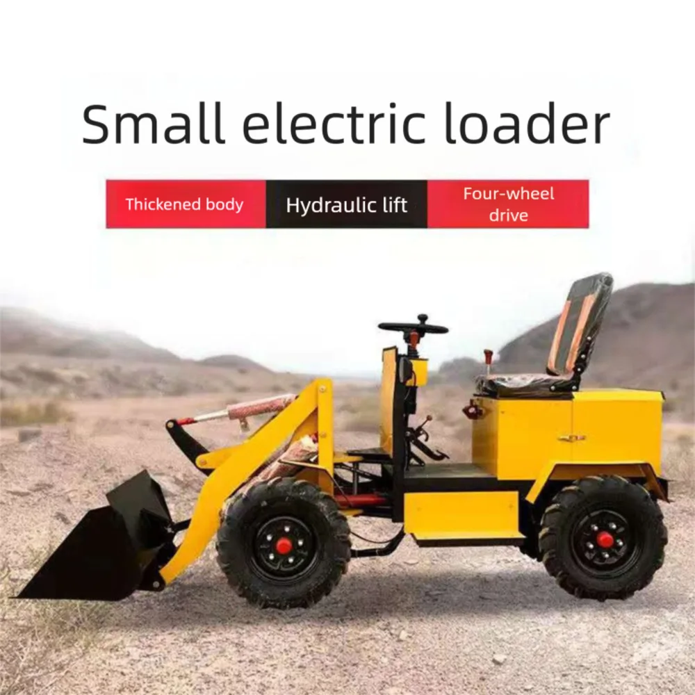 

Four-Wheel Drive Mini Agricultural Small Forklift Farm Manure Removal Truck Electric Loader