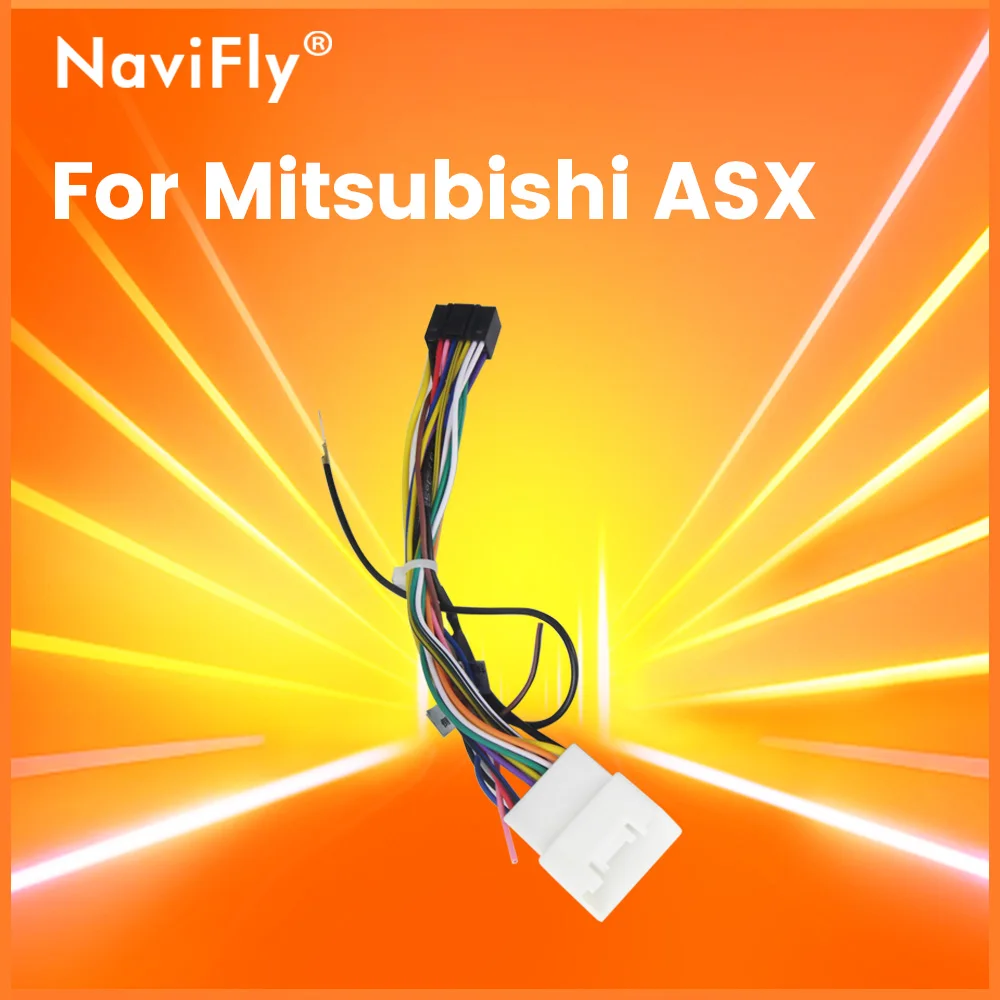 Car Radio 16 pin Adapter Android Power Cable Accessories Wiring Harness For Mitsubishi Lancer 2007+ Outlander Pajero ASX