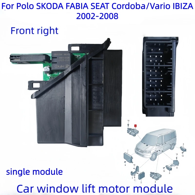 6Q2959802A 6Q2959801A Nieuwe Raammechanisme Besturingsmodule Voor Polo Skoda Fabia SEAT Cordoba/Vario IBIZA Linksvoor en rechtsvoor