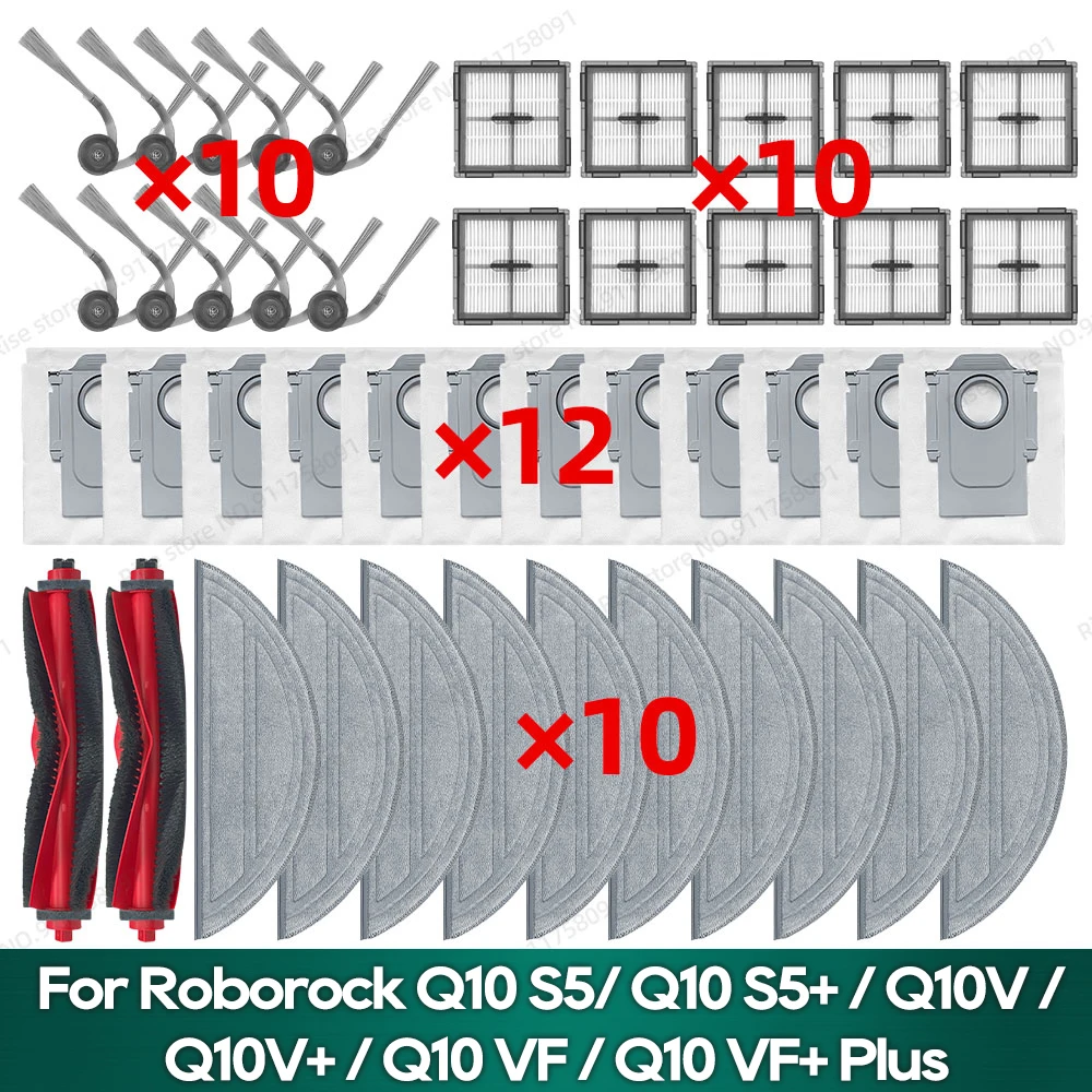 S5 Accessories Lot De 4 Serpillères De Rechange Pour Aspirateurs Roborock Q10 S5 / Q10V