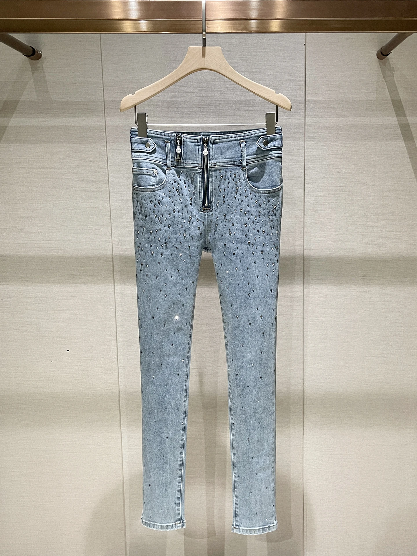 

High Waist Slim Fit Blue Denim Jeans Waed Heavy Crt Winter New Sle Casual Loose Long Pants American Retro Sle Ladies