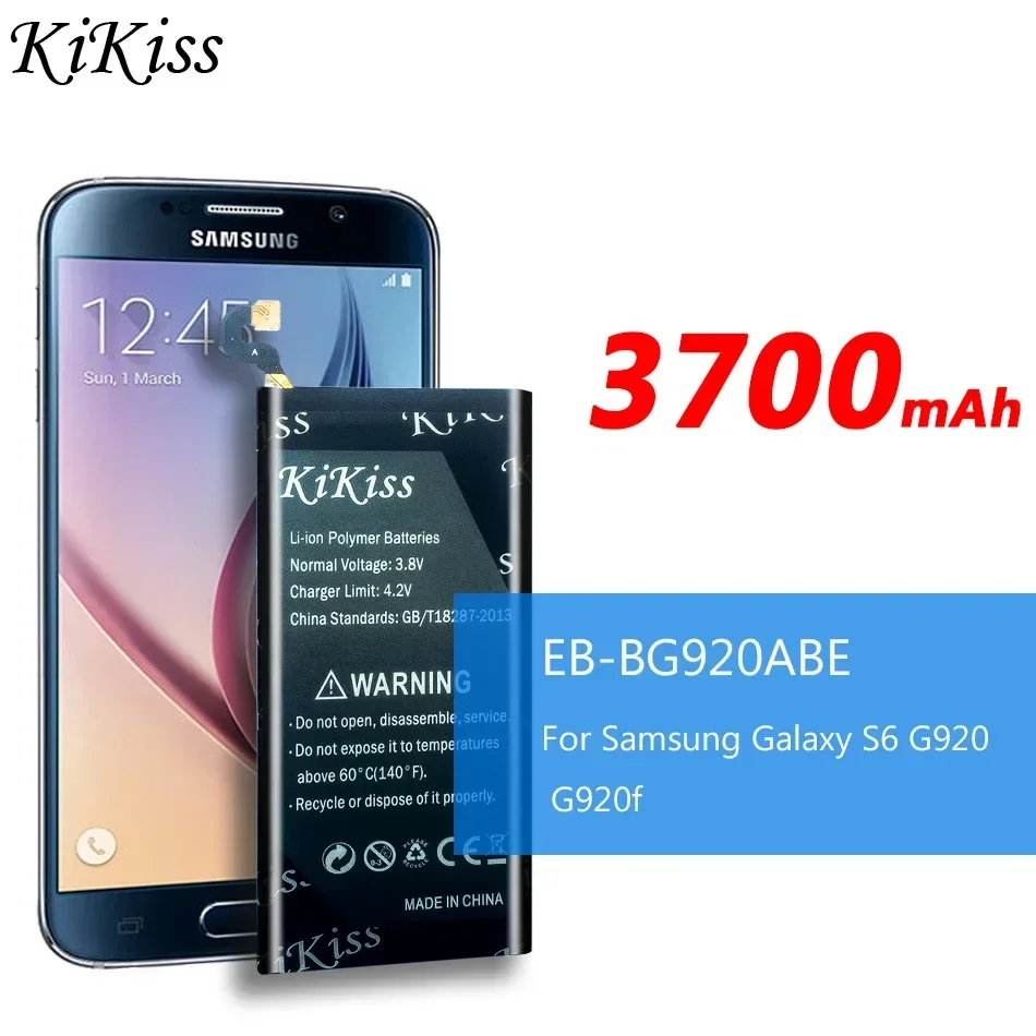 KiKiss Battery For Samsung Galaxy S6 / S6 Edge High Capacity Mobile Phone Battery G920 G920f G925 G925S EB-BG920ABE EB-BG925ABA