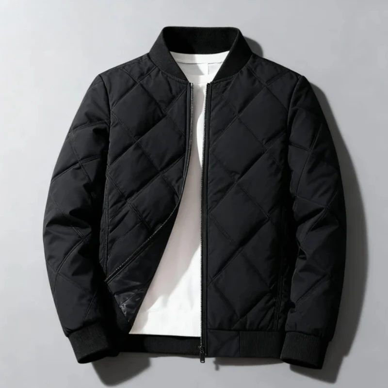 Удобная и модная новая хлопковая куртка, модный мужской кардиган, простой однотонный пуховик, зимнее теплое и плюшевое пальто