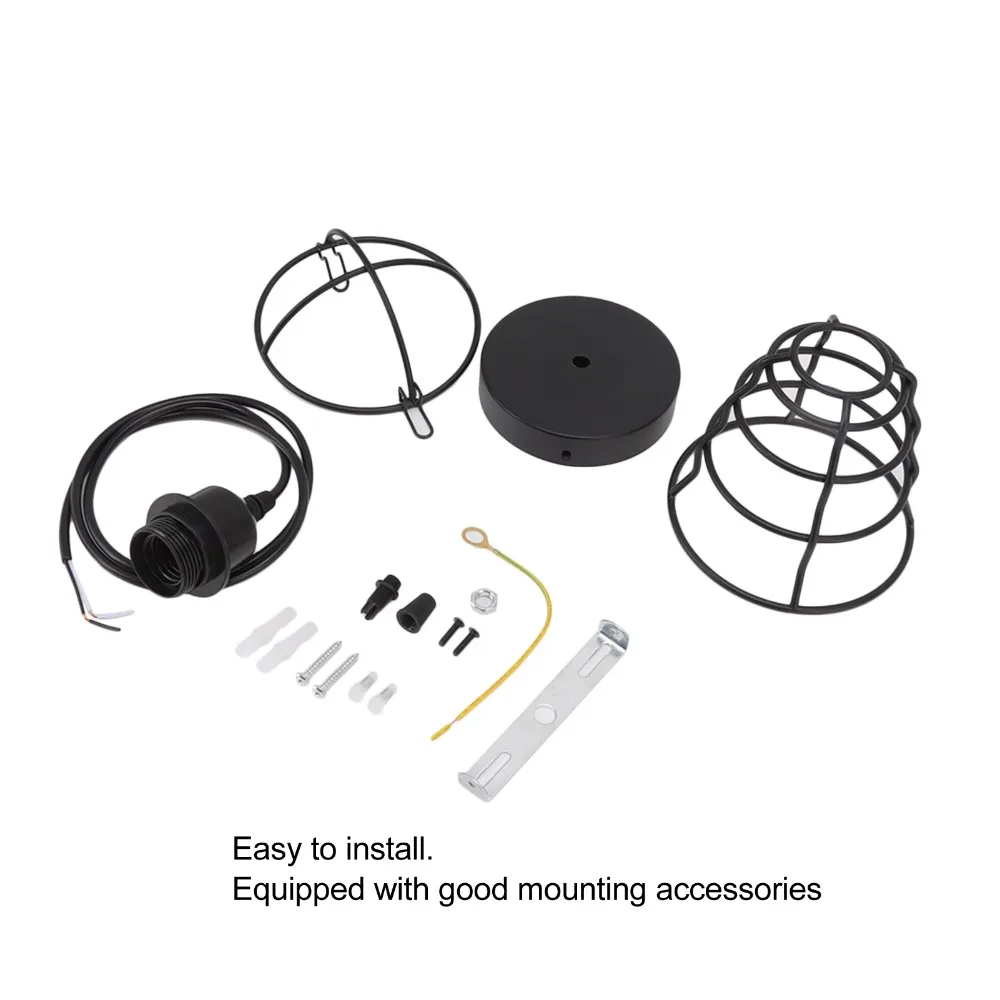 Simple Iron Retro Industrial Chandeliers E27 E26 Holder 110‑220V Ceiling Pendant Light Iron Ceiling Lights Kitchen