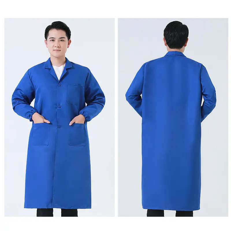 2024 NEW Blue Coat Overalls Long-sleeved Dustproof Clothing with Printable Transport Clothing Labor Protection Work Clothes