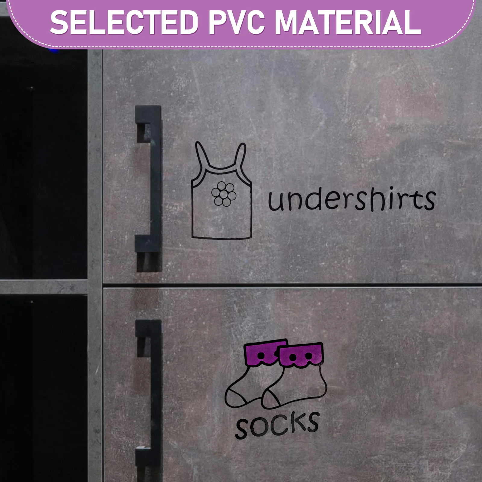

PVC Clothing Classification Sticker Wardrobe Decal Easy to Apply No Marks Removable Closet Organizer Labels Clothing Labels