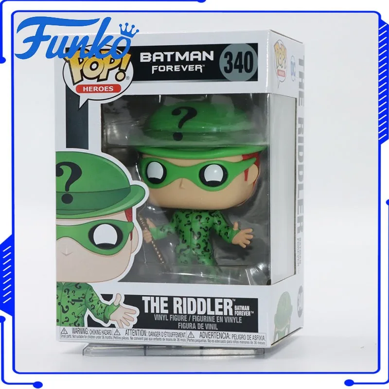 

Оригинальные фигурки Funko Pop! Герои # 340 Фигурка Ридллера (Бэтмен навсегда) из винила, коллекционная модель, игрушка, подарок для фанатов DC Comics