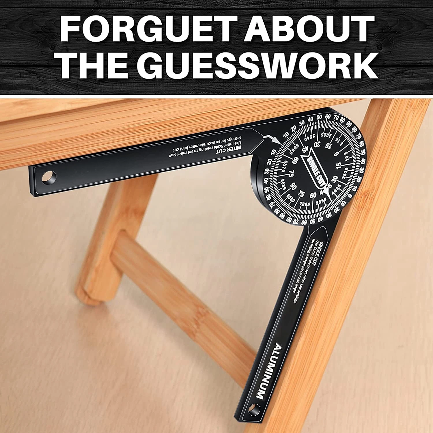 Precision Miter Saw Protractor 7-Inch Angle Measuring Tool With Laser Engraved Scale For Accurate Woodworking Corners