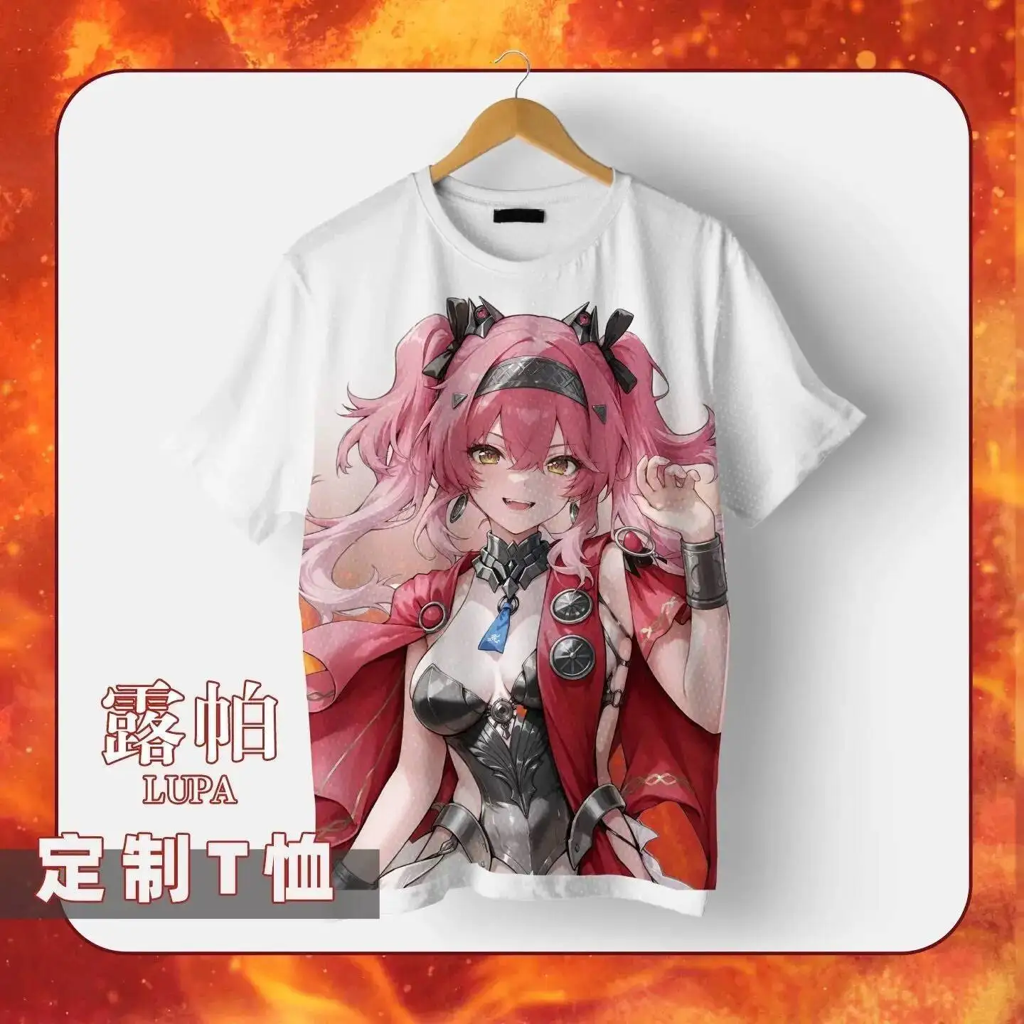 

2026 NEW Anime Tops Costume Peripheral Wuthering Waves Lupa Student Summer Tee Casual Short Sleeve T-Shirt