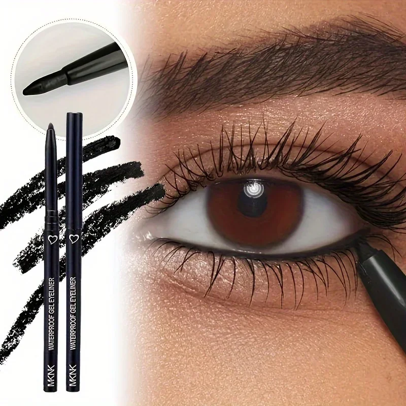 Lápiz Delineador de ojos negro mate resistente al agua delineador de ojos en Gel de larga duración de secado rápido herramientas de maquillaje de ojos sin floración