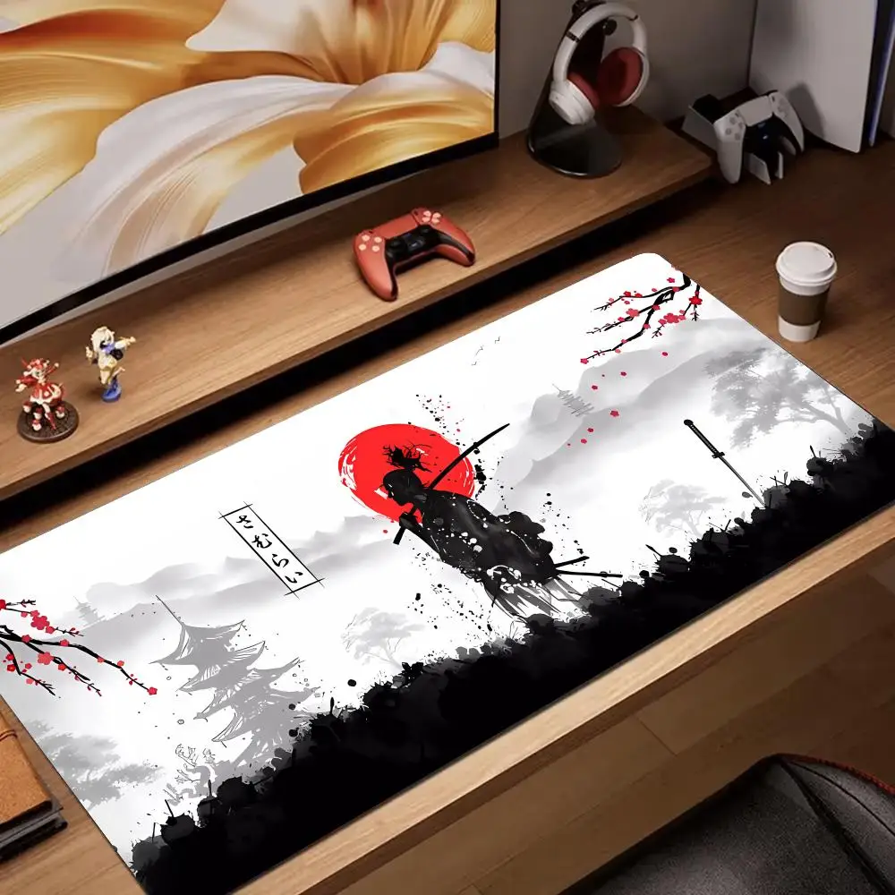 

Japanese samurai mouse pad rubber anti-slip desk mat gaming mats gamer pc accessories Gaming keypad mousepad water-washable