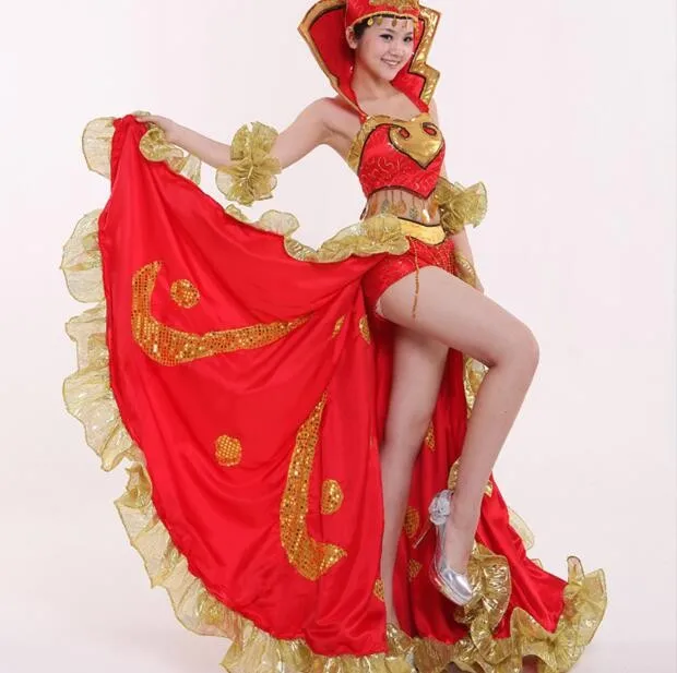 Spanish Dance Costumes Bullfighting Opening Women Festival Stage Performance Folk Dance Cloth