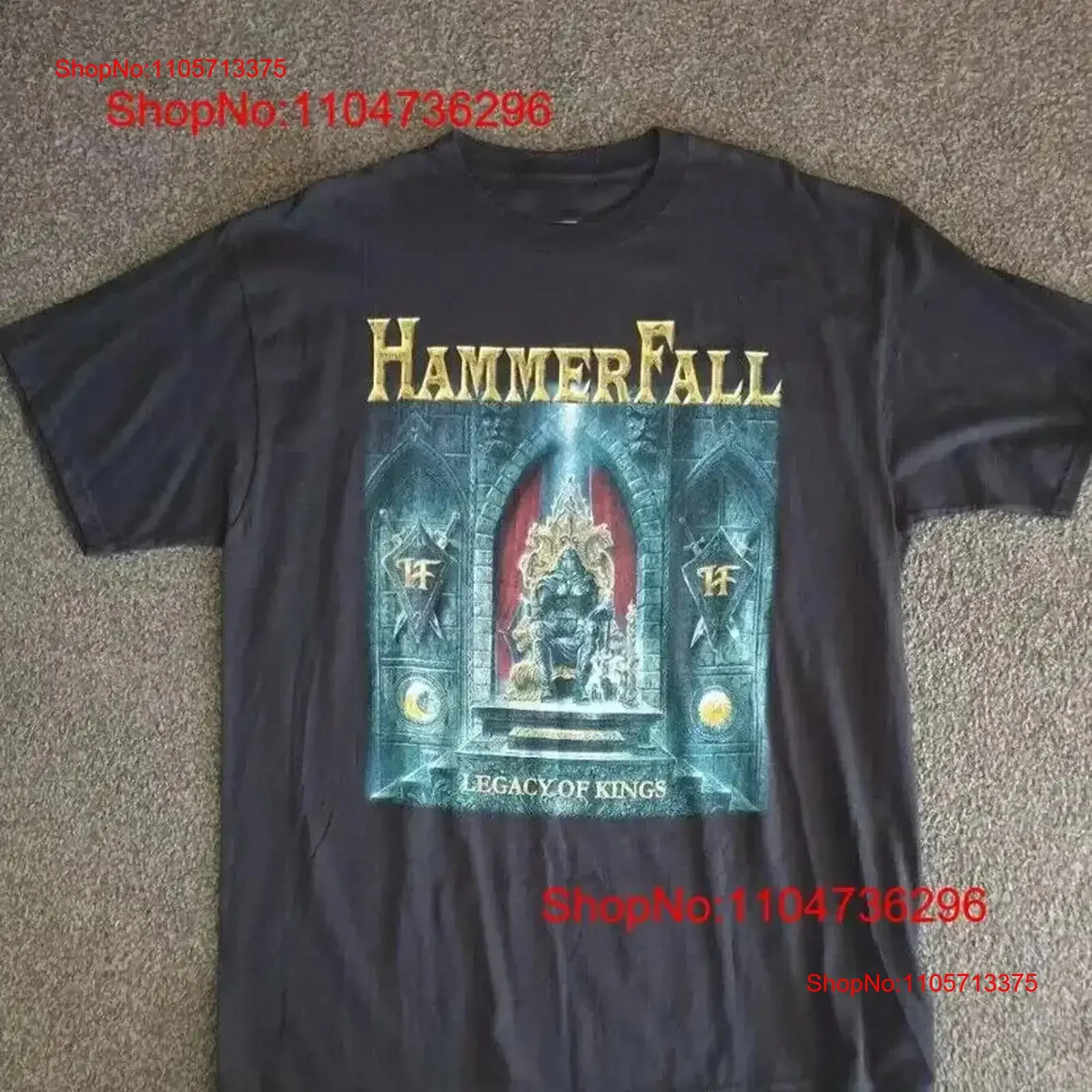 HAMMERFALL legacy of kings Black All Size T Shirt AM467 vintage Washed fashion Stretched Top For Everyday Wear vintage Washed