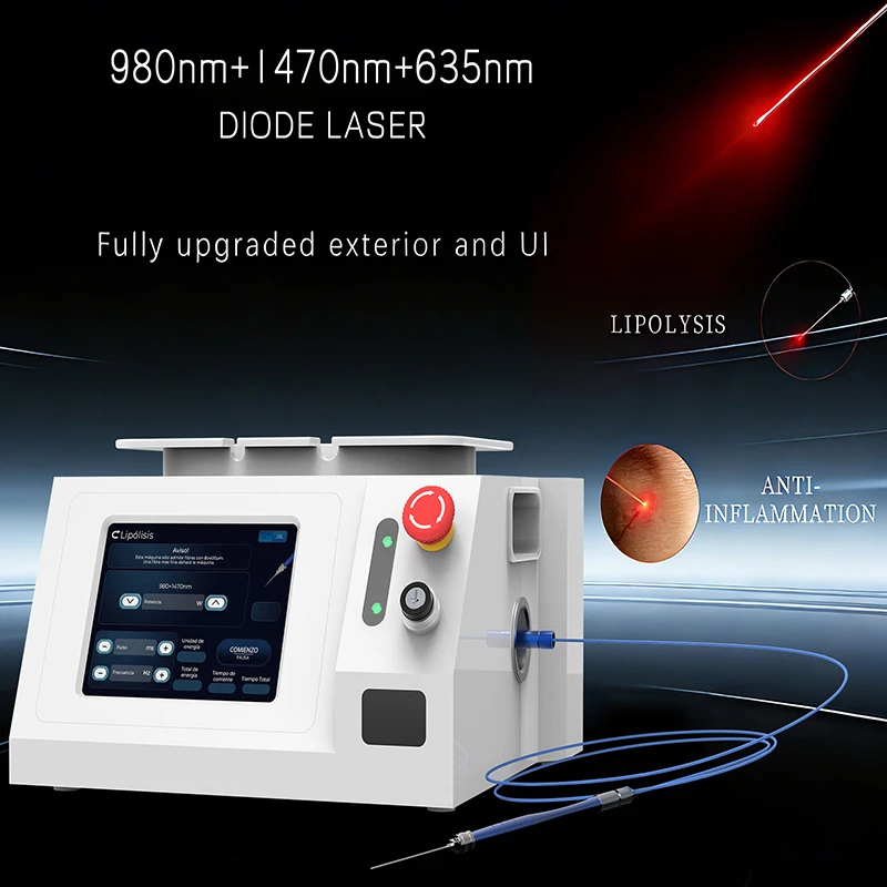 Factory Price Portable 980nm/1470nm Diode Laser Fat Removal Machine Lipolysis Facelift Spider Vein Removal Skin Rejuvenation
