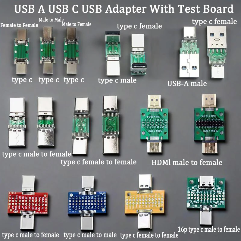 1PC USB a C Type C HDMI Interface Converter Adapter with PCB Male to Female Converter for USB a to USB C Type C