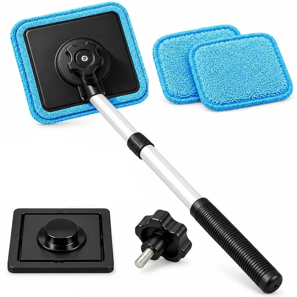 1 Set Dual Magnetic Car Windshield Cleaner Streak Free Cleaning Auto Glass Cleaner Double Sided Design Magnetic Technology