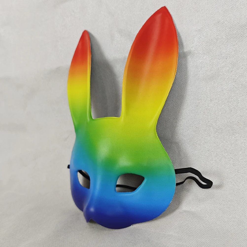 Máscara de conejito 3D efecto arcoíris ajuste cómodo Material Eva máscara de conejo de Halloween carnaval fiesta de disfraces Cosplay disfraz de mujer