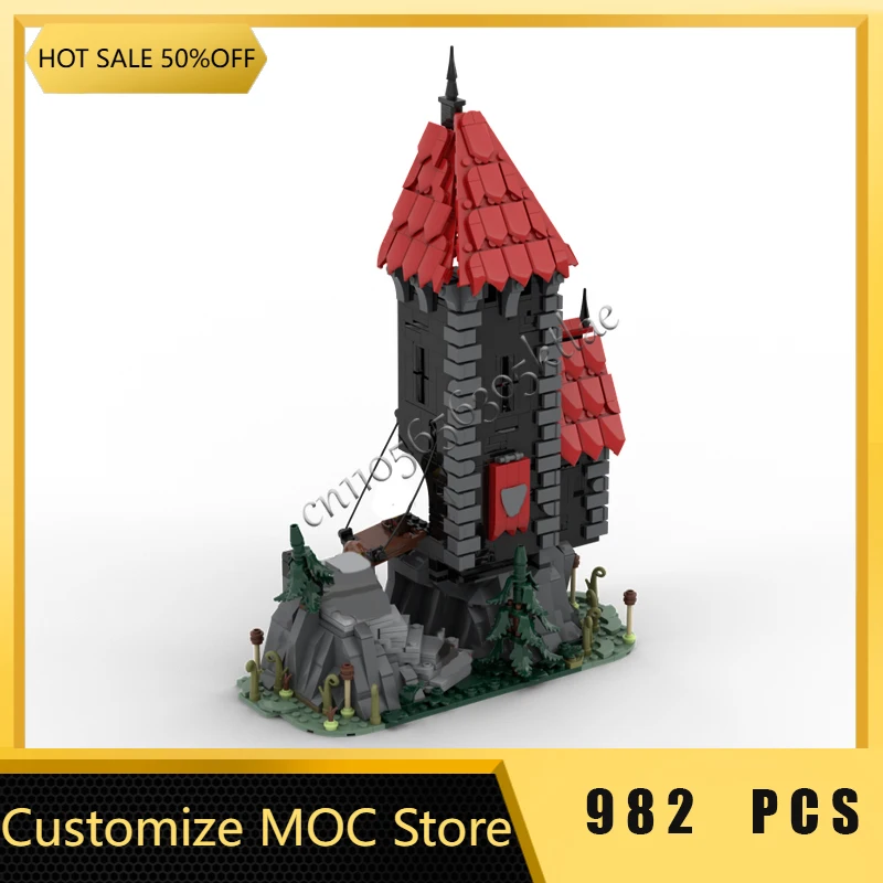 

982 PCS MOC Castle Tower Model Architecture Details Modular Building Blocks Kids Assembly Display Toys Festival Surprise Gifts