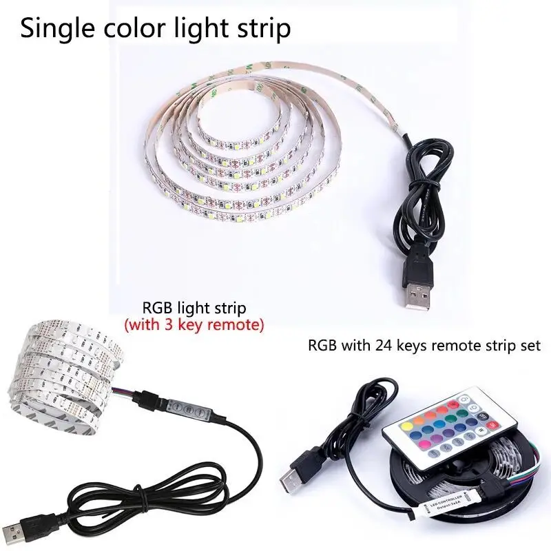 5V taśma LED z USB SMD2835 60 leds/m elastyczna wodoodporne światło Led taśma wstążka dla podświetlenie TV sypialnia oświetlenie domu 0.5-5m