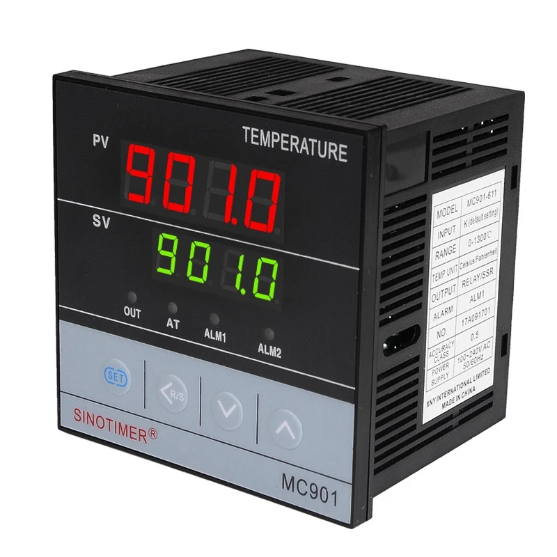 

SINOTIMER MC901 Digital Waterproof PID Temperature Controller K Type PT100 Sensor Input Relay SSR Output Promotion