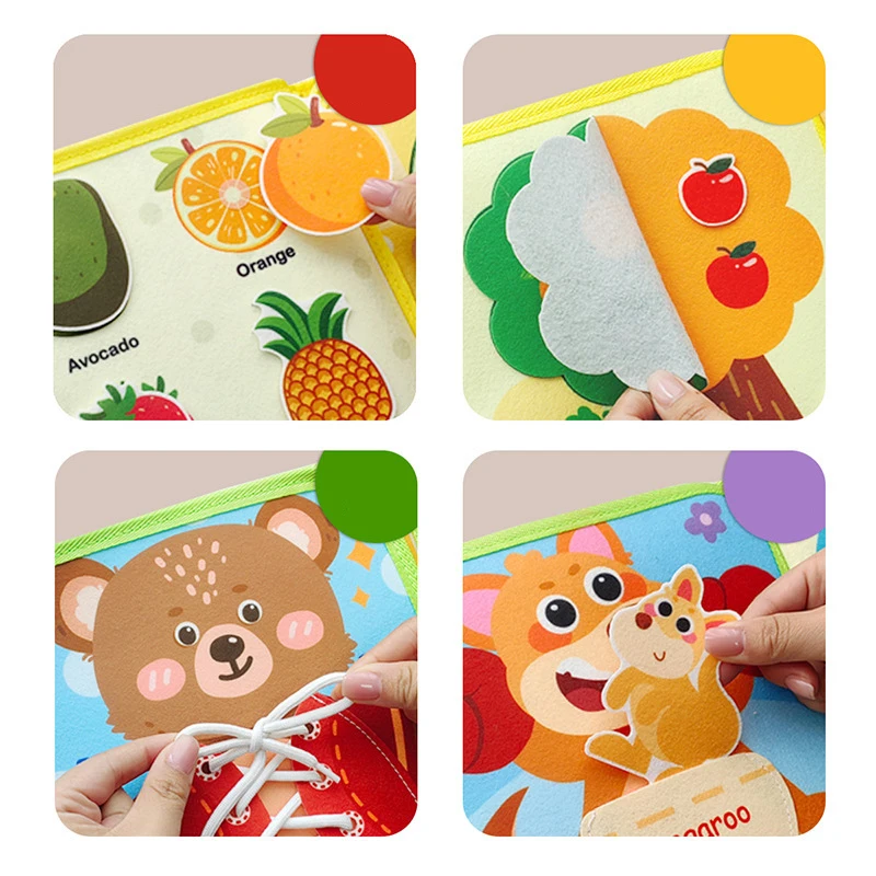 Hand Torn Cloth Book For Babies Early Childhood Education Enlightenment Toys 0-3 Years Old Chew Educational Cloth Book Toy