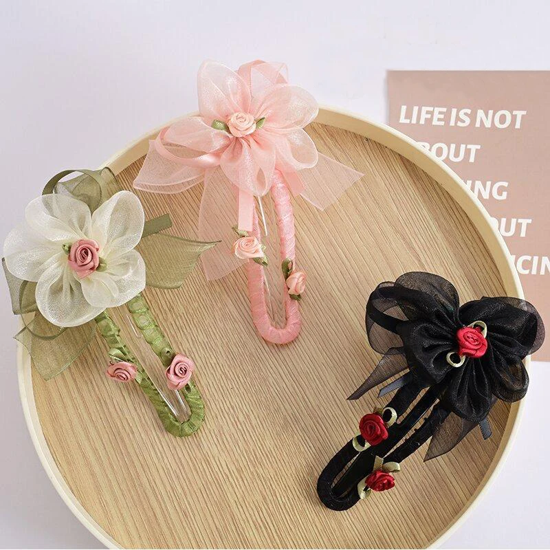 1 pieza Super Immortal Forest Series ~ Clip de pelo de flor nuevo estilo de gama alta Clip de agarre temperamento Clip de tiburón accesorios para el cabello