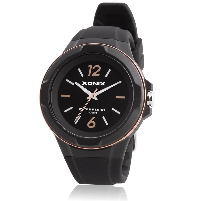 XONIX Fashion Men Women Sports Watches Waterproof 100m Outdoor Fun Simple Quartz Watch Swimming Diving Wristwatches Montre Homme