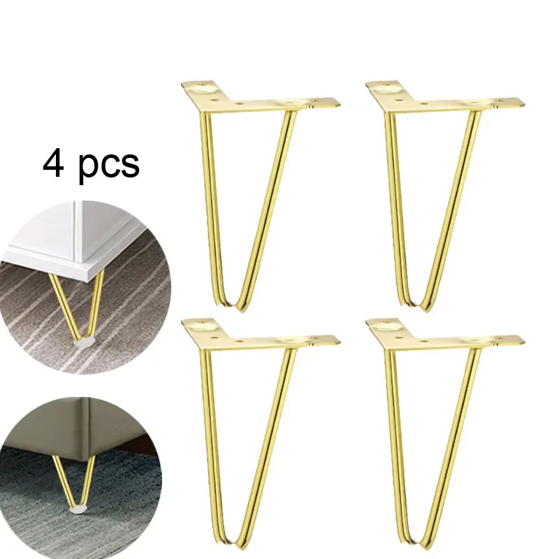 4pcs Furniture Heavy Duty Metal Furniture Legs Rubber Floor Protectors Cabinet Legs Sofa Legs Dresser DIY Dresser Stand Table