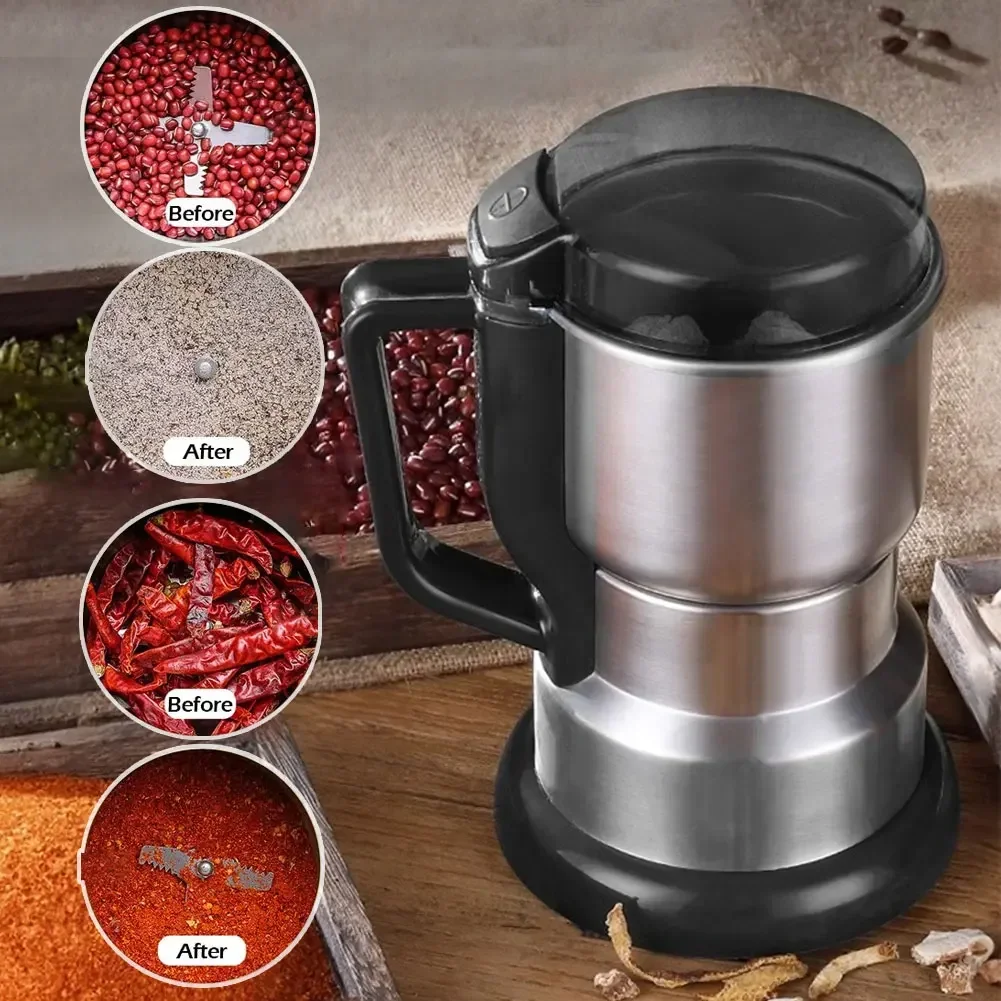 Electric Coffee Grinder Stainless Steel High-power Cereal Nuts Beans Spices Grains Grinding Moedor de cafe Blenders for kitchen