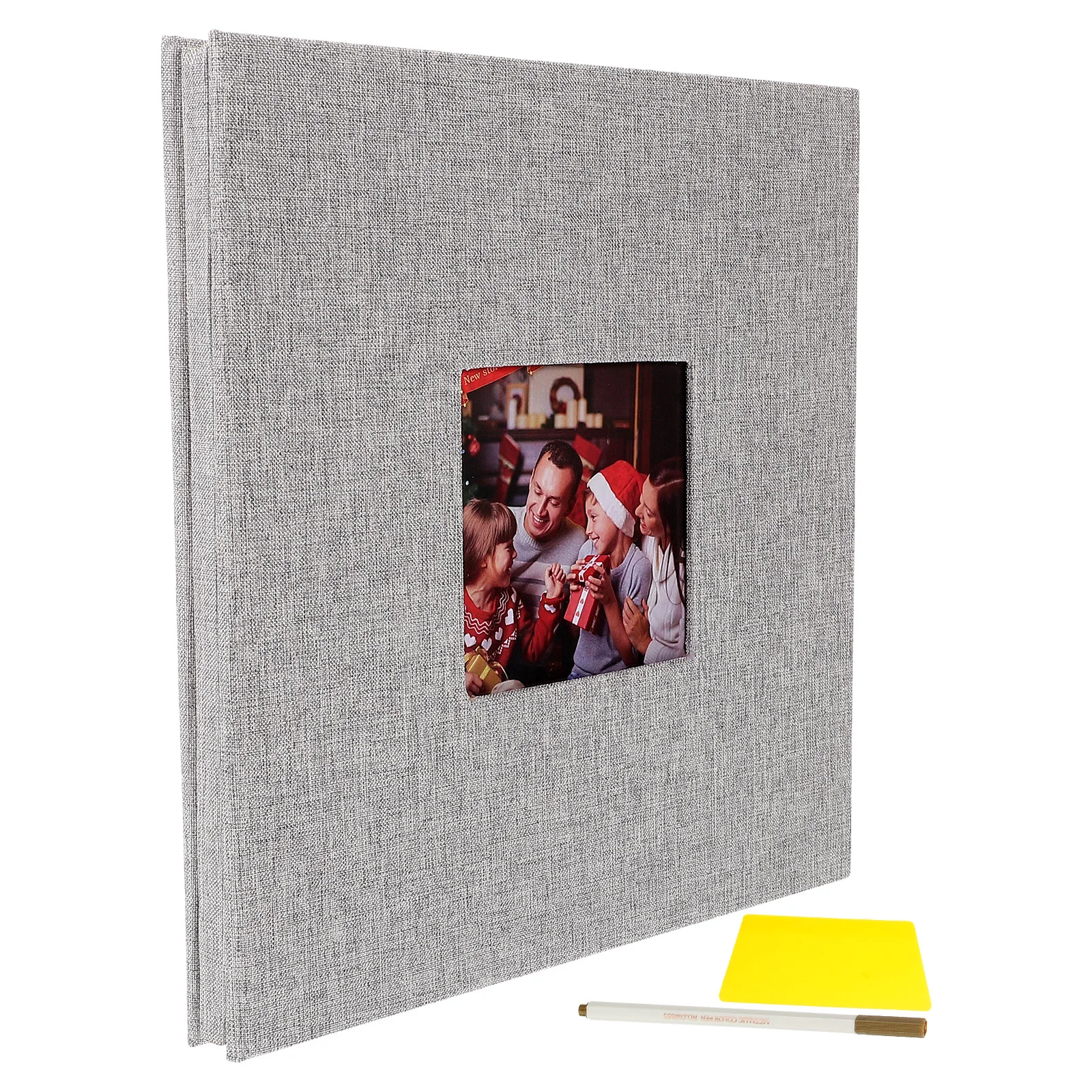 Burlap Photo Album Collecting Self Adhesive Albums Wedding Book Sticky Window DIY Lamination Linen Cover Graduation