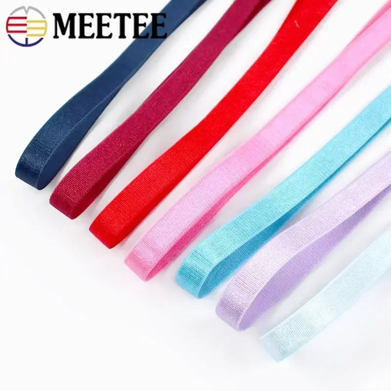 5/10/20Meters Meetee 10mm Soft Elastic Band for Swimsuit Belts Shoulder Strap Underwear Bra Notebook Tape DIY Sewing Accessories