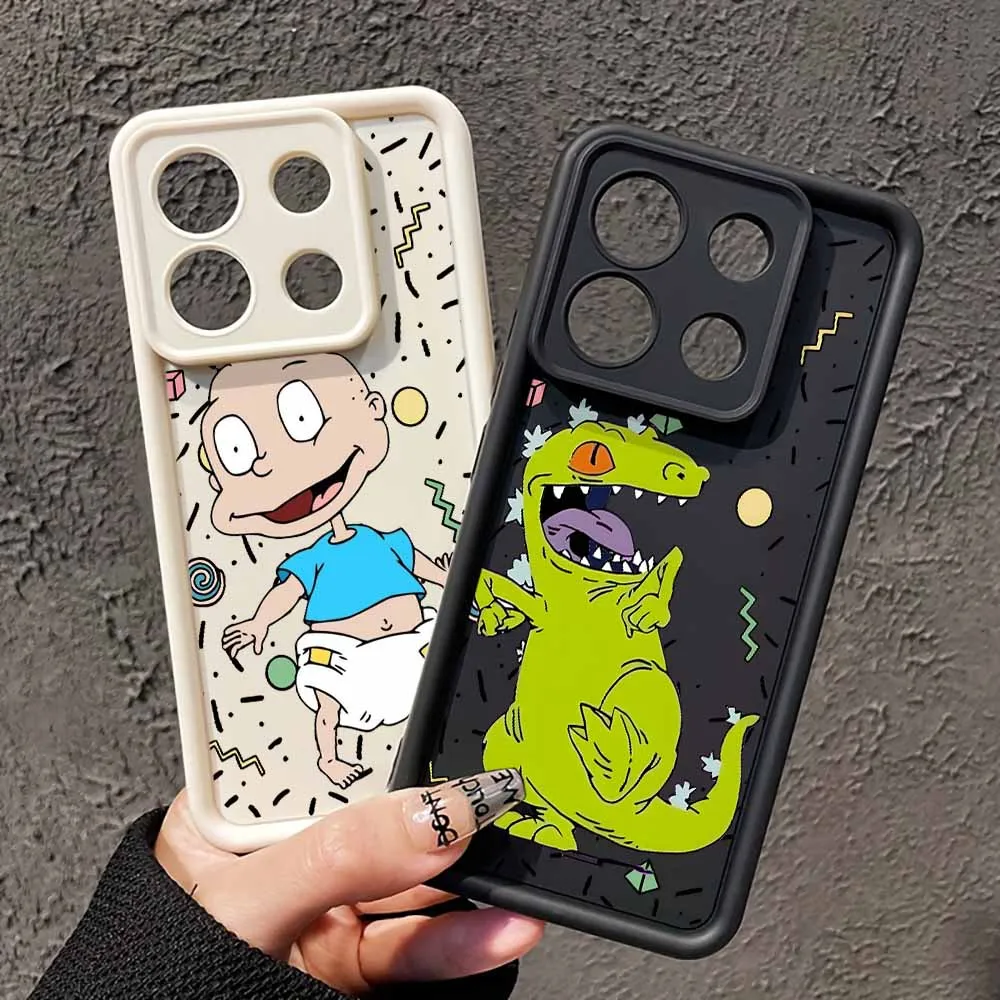 كارتون صبي وفتاة Rugrats Chuckie's لسامسونج غالاكسي S25 S24 S23 S22 S21 S20 FE ملاحظة 20 الترا زائد العين سلم لينة جراب هاتف