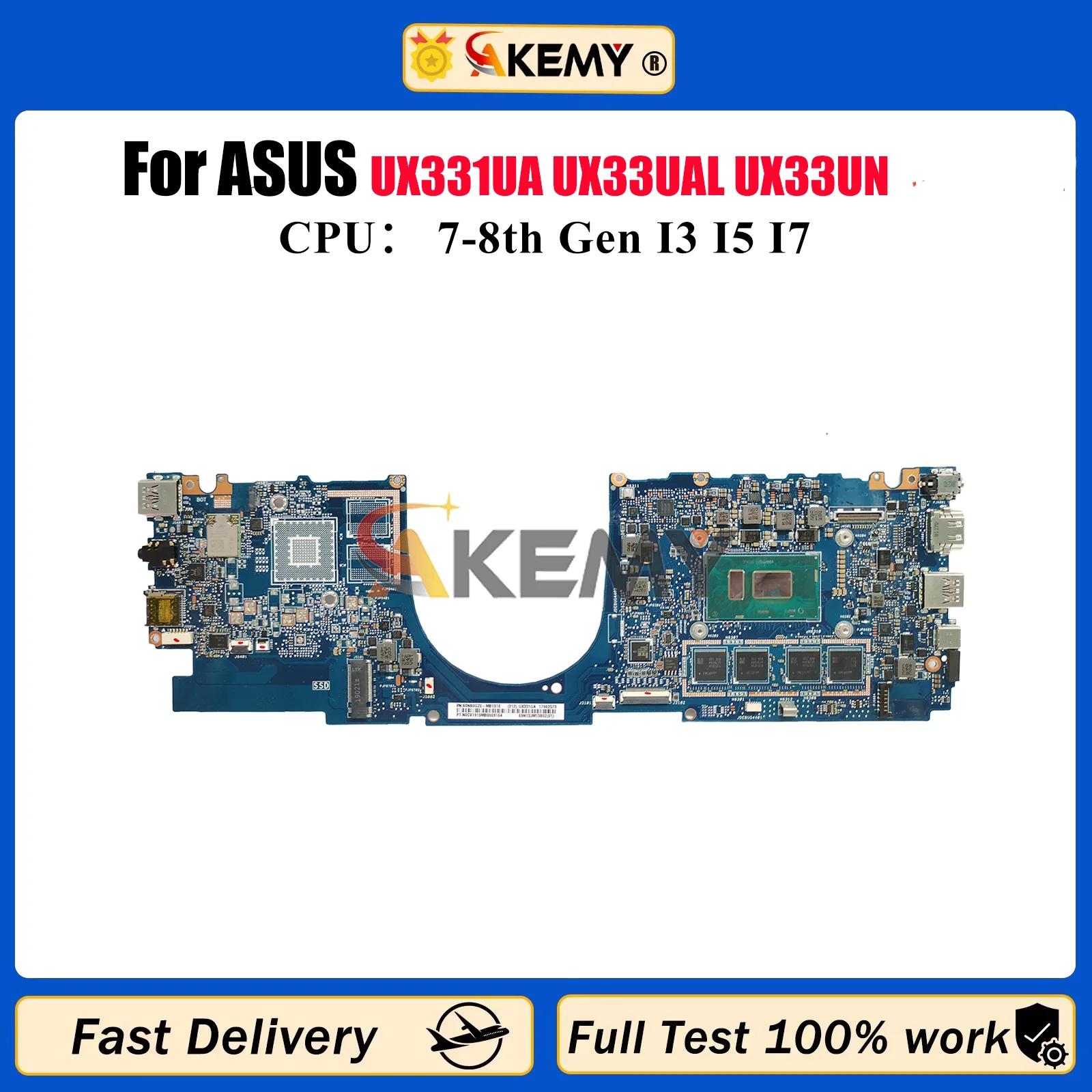 

UX331UA Laptop Motherboard For ASUS ZenBook UX331 U3300U BX331U UX33UA UX33UAL UX33UN Mainboard With I3 I5 I7 CPU 100% tests OK