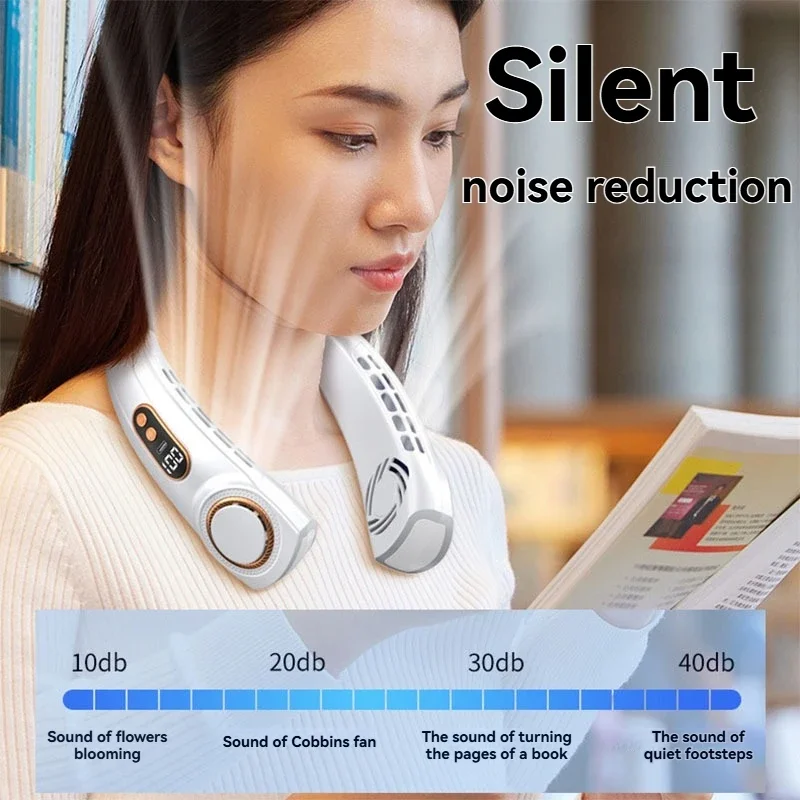 2025 New Portable Halterneck Fan USB Handheld Silent Multi-function Bladeless Mini Electric Fan Cross-border